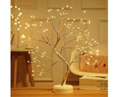 ADIUMA Lampada per albero di bonsai da scrivania, fai da te, con luce di albero di fiori, 108 LED, per decorazione della camera da letto di nozze