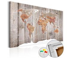 BD XXL murando - Lavagna di Sughero 60x40 cm -1 Parte - Quadro su Tela fliselina - Poster Mappa del Mondo k-C-0050-p-b