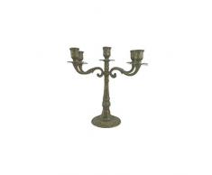 artigianatodaloise - Candelabro portacandele a 5 fuochi in Ottone Anticato Artigianato Made in Italy - portacandele a 5