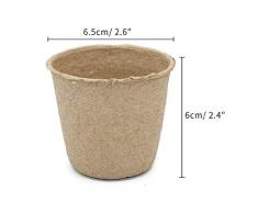 KINGLAKE 100 pz 6 cm Round Seed Seedling vasi biodegradabili e 100 pezzi piccoli etichette per piante vasi in fibra plastica 1 x 5 cm