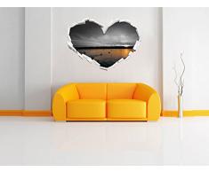 cigni bianchi nella / forma di cuore bianco tramonto nero in formato aspetto, parete o adesivo porta 3D: 92x64.5cm, autoadesivi della parete, Stickers murali, Wanddekoratio