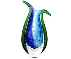 Vaso in vetro in italia murano stile antico altezza 26cm da tavolo moderno 2kg
