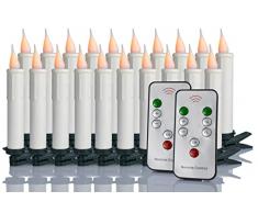 Candele per albero di Natale a LED, senza fili, con telecomando, batterie incluse (set da 20)