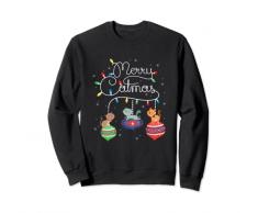 Merry Catmas - Gioco di parole con gatto natalizio Felpa