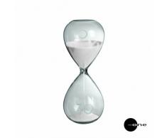 Mascagni Clessidra 30Â Minuti in Vetro con Sabbia Bianco Scuro 8Â x 20Â cm