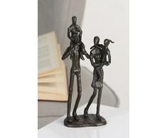 Scultura Famiglia Famiglia Dekofigur brunito 11x6x22cm Ferro disegno del materiale illustrativo
