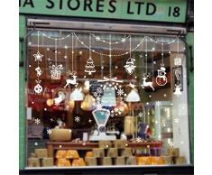 weigav 212 Vetrofanie Natalizie per Finestre, 8 Bianche Adesivi Natalizi per Finestre Riutilizzabili, Vetrofanie Fiocchi di Neve per Decorazioni Natalizie