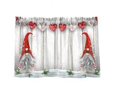 Mnsruu Tende da cucina, con gnomo di Natale, tende corte per mezza finestra, 2 pannelli, per Natale, 68,6 x 91,4 cm