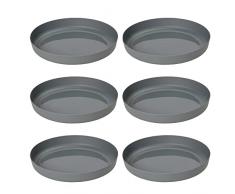 Clever Pots Sottovasi per Piante, 6x da 22,7 cm da Utilizzare con Vasi per piante da 30 cm, Sottovaso Rotondo per Piante in Plastica per Interni e Esterni, Resistenti al Tempo e Leggeri, Carbone