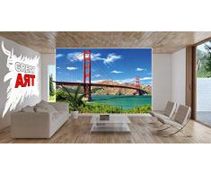 Golden Gate Bridge FOTOMURALE - San Francisco ponte simbolo California quadro – XXL poster by GREAT ART (210 x 140 cm)