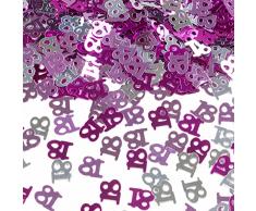 Coriandoli compleanno 18 anni, rosa prugna rosso argento coriandoli numero 18 coriandoli da tavolo 30g per compleanno matrimonio anniversario feste decorazioni