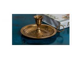 Candeliere in Ottone Europeo di Fascia Alta Decorazione Accessori per la casa Creativo candeliere Tavolo da Pranzo Materiale: Rame Dimensioni 6 cm Altezza Inferiore Diametro 14,5 cm