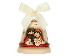 THUN - Special Edition 2022 - Campanella Beige in Ceramica Decorata a Mano con Sacra Famiglia - Idea Regalo Natale 2022 - ø 10.9 cm, 12.6 cm h