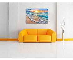 Onde sulla spiaggia, pittura su tela, Immagini XXL completamente incorniciati con grandi cornici di cuneo, foto muro Stampa artistica con cornice, più economico di pittura o di un dipinto a olio, non un manifesto o un cartello, Leinwand Format:60x40 cm