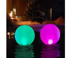 Solare da Giardino per Esterni,Luci per Piscine Galleggianti Globo Luminoso Impermeabile Gonfiabile del LED del LED Lampada di Sfera di Galleggiamento,LED Cambiante di Colore allaperto (2PCS)