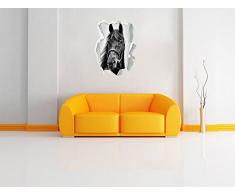 Monocrome, cavallo marrone Papier aspect 3D, la taille de la vignette mur ou de porte: 92x62cm, stickers muraux, sticker mural, décoration murale