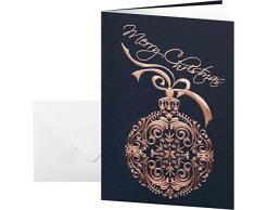 SIGEL DS346 Biglietti natalizi (incl. buste), Noblesse, impressione rame, A6, 10+10 pz