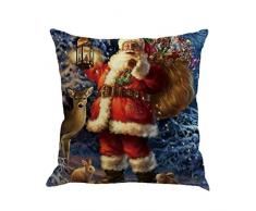 Cuscino di Christmas, Longra Buon Natale 45cmX45cm Babbo Natale Stampato Lenzuola Square Pillowcases (C)
