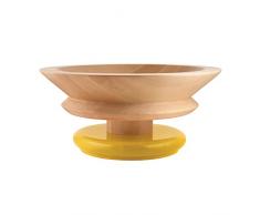 Alessi ES15 Centrotavola in Legno di Tiglio, Base Colorata, Giallo, 100 Values Collection, Acciaio