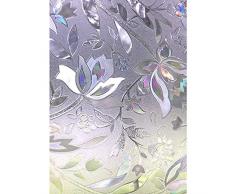 Zindoo Pellicola Vetro Finestra Privacy Pellicola Decorativa per Finestre Vetri-Autoadesive,Anti-UV,Controllo di Calore per Doccia Ufficio Bagno Camera da Letto Sala di Riunione 90 x 200cm