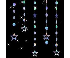 6 Pezzi Ghirlanda Carta Glitter Dorato Stelle Ghirlanda Ghirlande di Carta Con Stelle Scintillanti Decorazione Appendere Bandierine Ghirlanda di Cerchio di Carta per Matrimonio Natale 2 metri