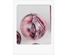 Formano Candela sferica a Forma di Foglia Rosa Antico con Superficie Lucida 6 cm