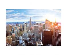 XXL Poster New York City Skyline - Decorazioni pareti Tramonto Attico Manhattan America USA Deco Big Apple NYC | Poster da parete Fotomurales Decorazione da parete Immagine by GREAT ART (140 x 100 cm)