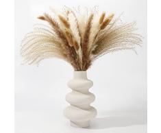 Vaso in Ceramica, Vaso Bianca Ceramica Rotondo da Fiori Decorativo in Stile Moderno, Vasi Decorativo Fiori, Nordic Minimalismo Stile Decorativo Vaso di Fiori, per Soggiorno, Tavolo Decor, Ufficio