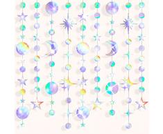 4 Pezzi Ghirlanda di Carta Stelle Ghirlande Decorazione Scintillante da Appendere Festoni per Festa Compleanno Matrimonio