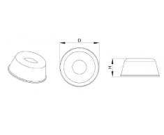 Ajile - Pack of 4 - Ferma-porta in plastica adesiva con incasso circolare, 22.3 x 10.2 mm, bianco