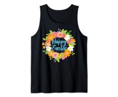 Buona Pasqua Carino Corona Floreale Pasqua Domenica Primavera Fiori Canotta