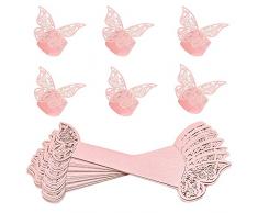 NO 50 Pezzi Portatovagliolo a Forma di Farfalla, Anello Carta Banchetto di Nozze, Farfalla Carta Portatovaglioli, per Decorazioni da Tavola, Matrimonio, Cena, Festa, Decorazione Fai-da-Te