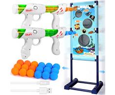 DX DA XIN Giochi di Tiro al Bersaglio per Bambini Include 2 Pistole Giocattolo 18 Proiettili di Schiuma per Ragazzi Compleanno Regalo di Natale Giocattoli per Bambini 4 5 6 7 8 9 Anni