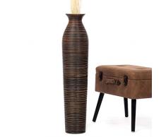 Leewadee grande vaso da terra: vaso alto, elemento decorativo fatto a mano in legno di mango, vaso per rami decorativi, 90 cm, marrone