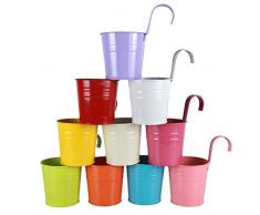 Cozywind 10 Pz Metallo Ferro Vasi di Fiori Colorato Vaso Hanging Balcone Giardino Planter Home Decor per Fiori e Piante da Balcone