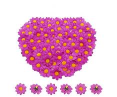 Bornfeel Fiori Margherite 100 Pezzi Fiori Finti Bomboniere Fiore Artificiale Corolla in Seta per Pasqua Tavola Cofano Matrimonio Festa Cerimonia Decorazione 38 x 38 x 20 mm Viola Chiaro