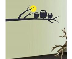 Skyllc® Gufi Luna bambini Camere Stickers da parete finestra Adesivi Wallpapers