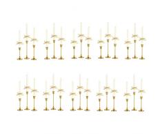 Portacandele di Natale Candelabro Moderno Candelabri - 30 Pezzi Oro Porta candele Taper Inweder Ottone Portacandele Alto Metallo Candela Stands per Matrimonio Centrotavola Pranzo Festa Casa Decor
