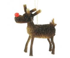 Gisela Graham - Decorazione per albero di Natale a forma di Rudolph la Renna, dimensione 10 cm