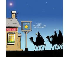 twizler Merry Christmas card con tre saggi, cammelli, Stella di Natale e pub – – Happy Biglietto Di Natale – auguri di Natale, divertente da donna di Natale biglietto di Natale – Biglietti di Natale di Natale per