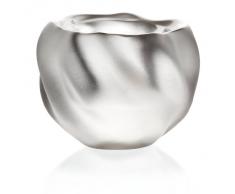 Votivo, portacandela, candeliere, portalumini, candela "KATARINA SILVER" 7 cm, satinato, cristallo al piombo, stile moderno (German Crystal powered by CRISTALICA)