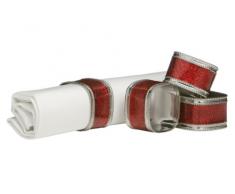 Premier Housewares Set di 4 anelli portatovaglioli con brillantini, colore: Rosso