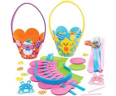 Kit da Intreccio Cestino di Pasqua Baker Ross (confezione da 4)- Ideale per progetti educativi per bambini, regali, ricordi e altro.