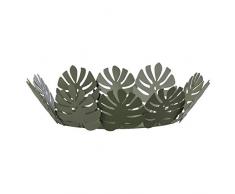 ARTI E MESTIERI 0VA3333C67 Centro Tavola di Grandi Dimensioni Monstera Colore Verde Garden Made in Italy