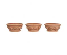 Biscottini 3 Vasi terracotta artigianali 30x14x30 cm | Vaso terracotta interno ed esterno | Vasetti piante grasse Made in Italy