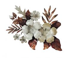 Montemaggi Quadro 3D, Quadro Moderno Soggiorno, Camera, Salotto, Studio, 77.5X9X60 cm, Fiori Toni Bronzo