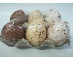 BOX 6 CANDELA UOVA PASQUA COLORATE IN CERA CANDELE PASQUALI