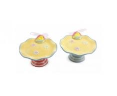 Alzata per dolci e torte in ceramica con decorazioni pasquali 26 cm
