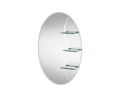 Croydex Coniston, Specchio ovale con ripiani portaoggetti, Argento (silber)