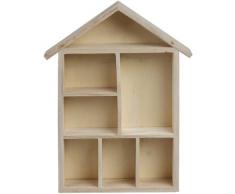 Creativ - Bacheca portaoggetti a forma di casa, in legno, 30 x 22 x 4,5 cm